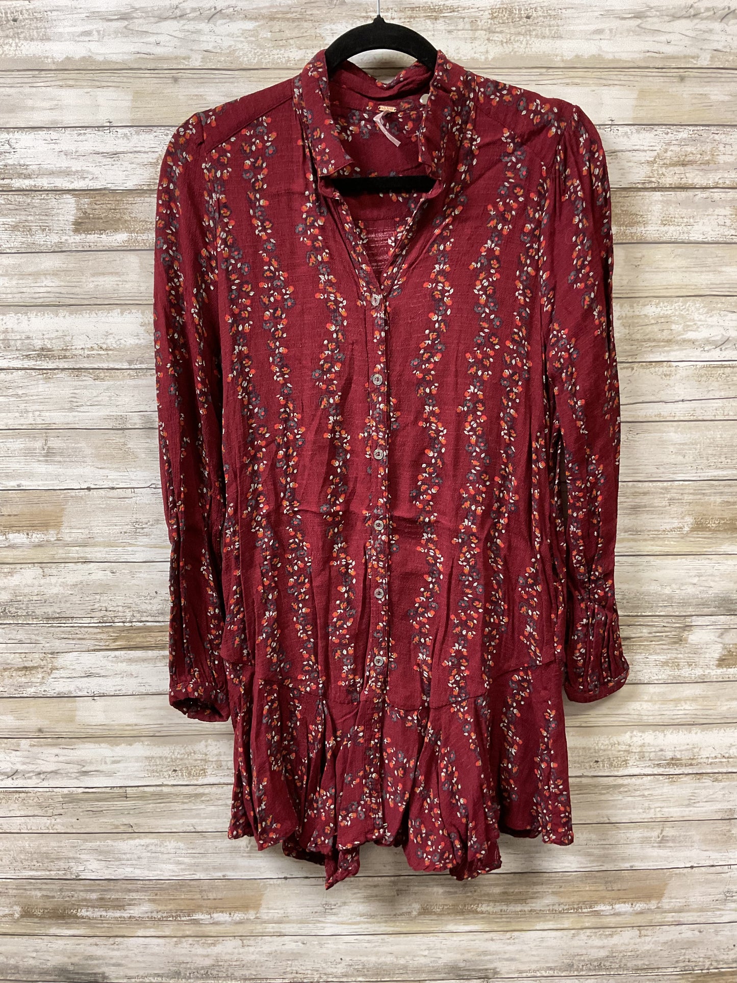 Tunic Ls By Free People In Red, Size:S