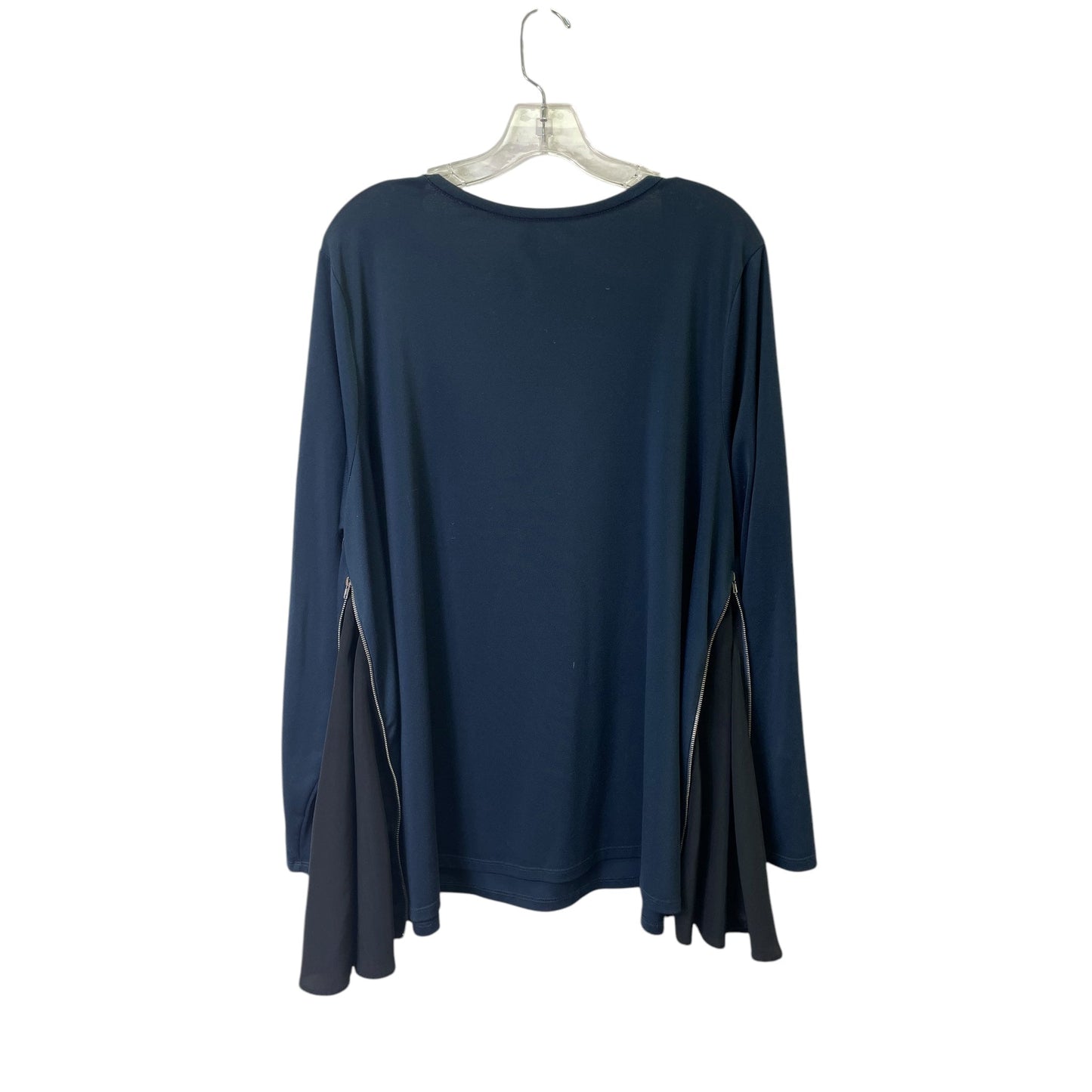 Top 3/4 Sleeve Basic By Philosophy In Blue, Size:2X