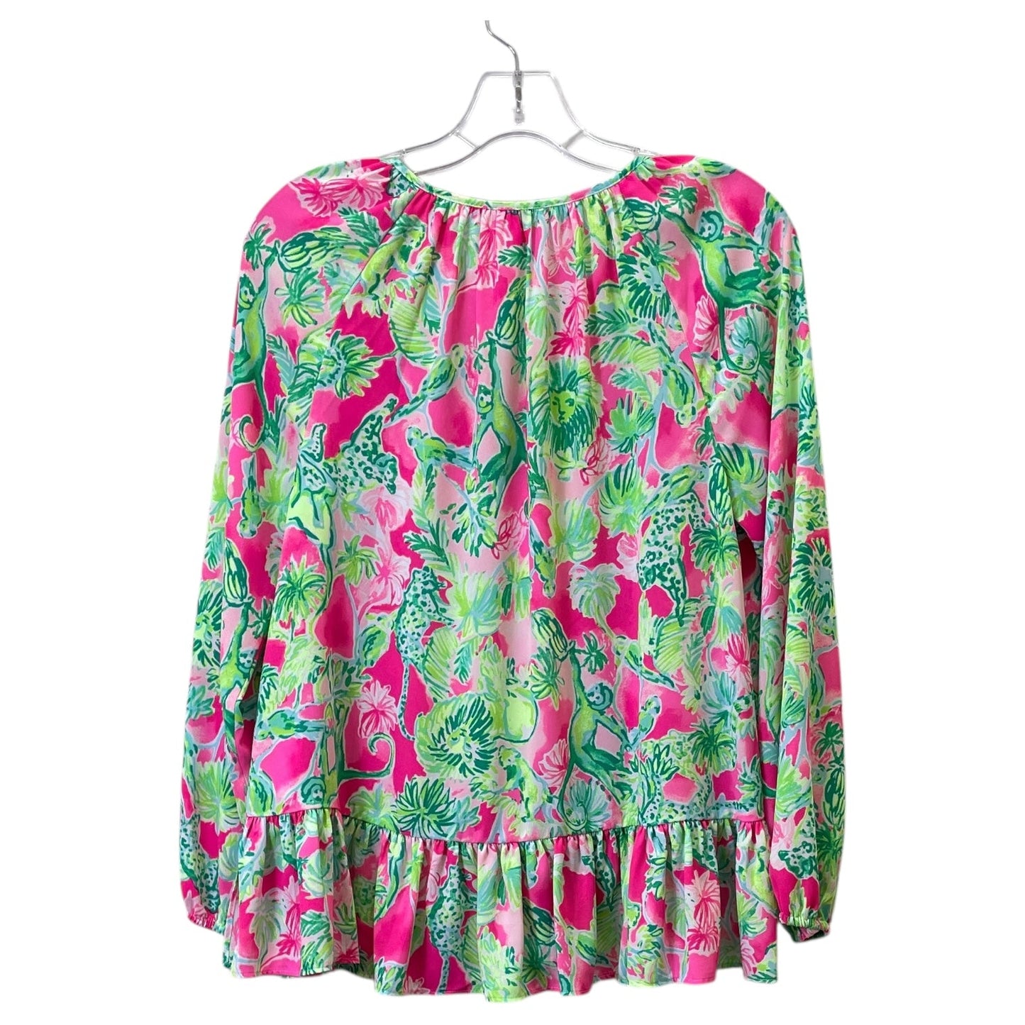 Top Ls Designer By Lilly Pulitzer In Green & Pink, Size:Xs
