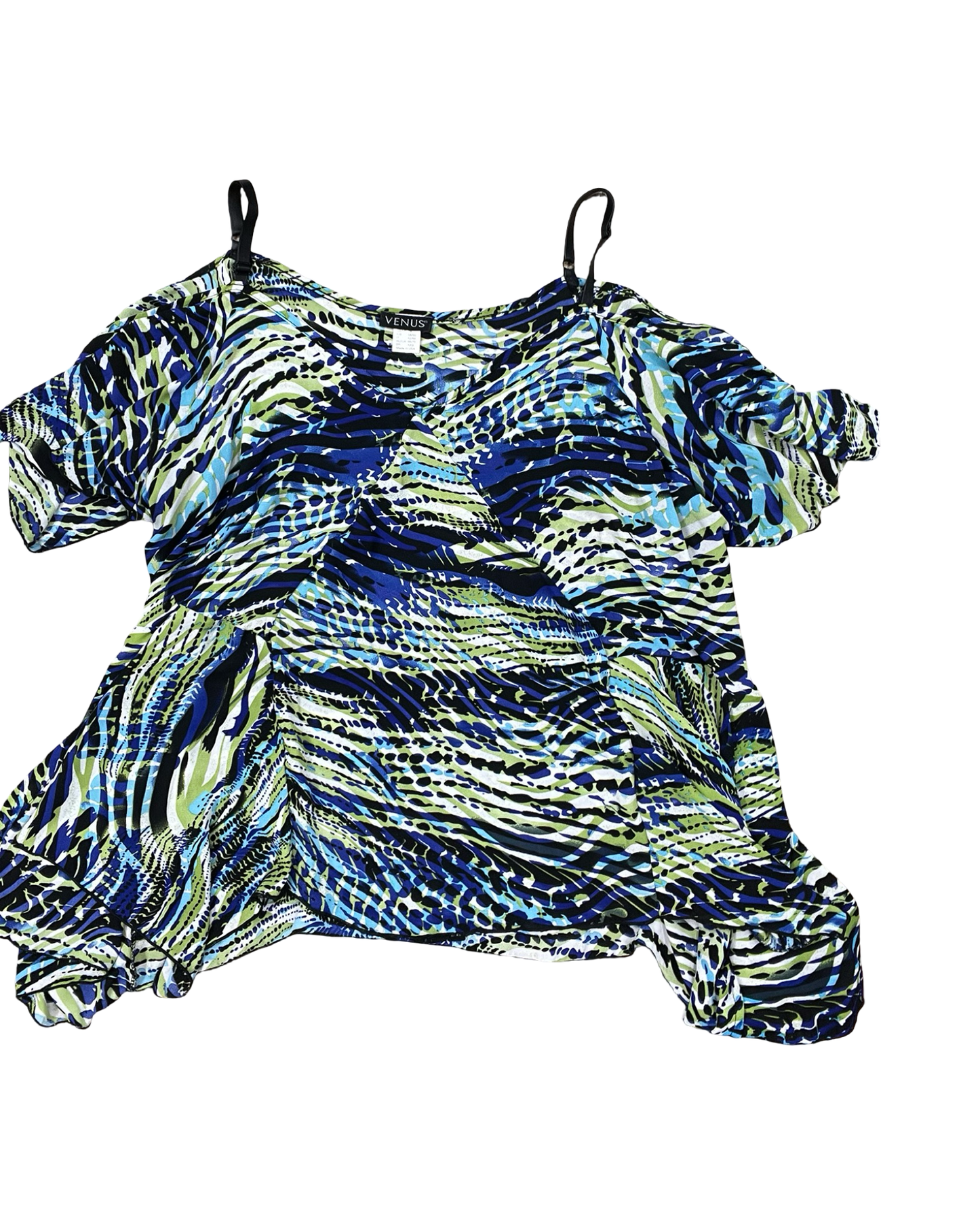 Top Ss By Venus In Black & Green, Size:2X