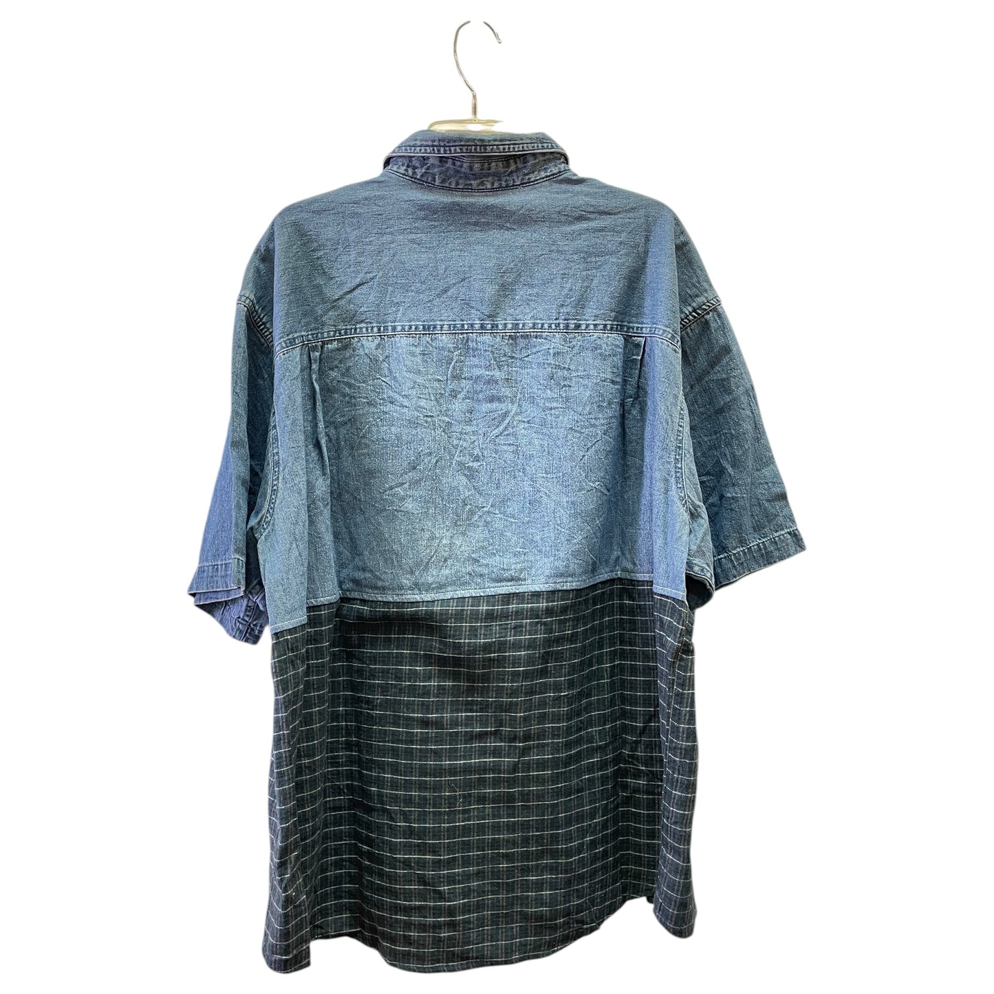 Blouse Ls By URBAN RENEWAL In Blue Denim, Size:2X