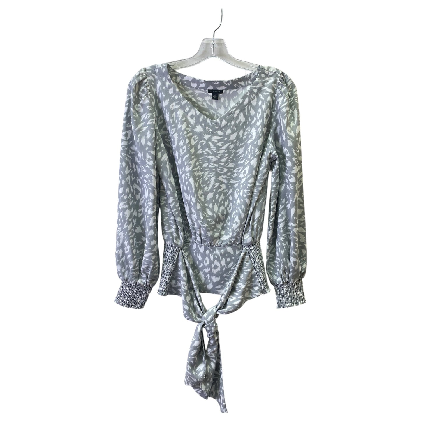 Top Ls By Ann Taylor In Grey & White, Size:S
