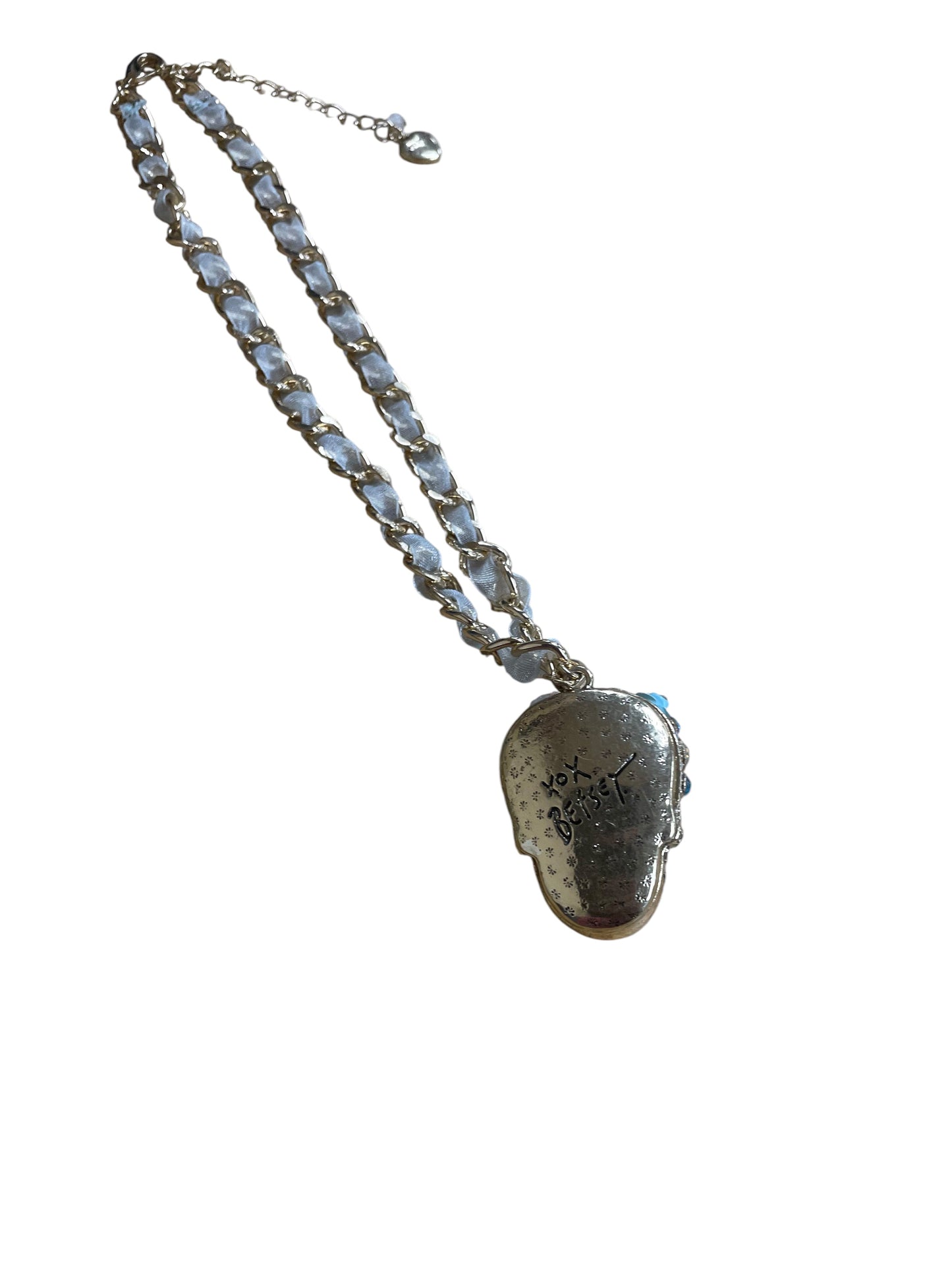 Necklace Charm By Betsey Johnson In Blue & Gold