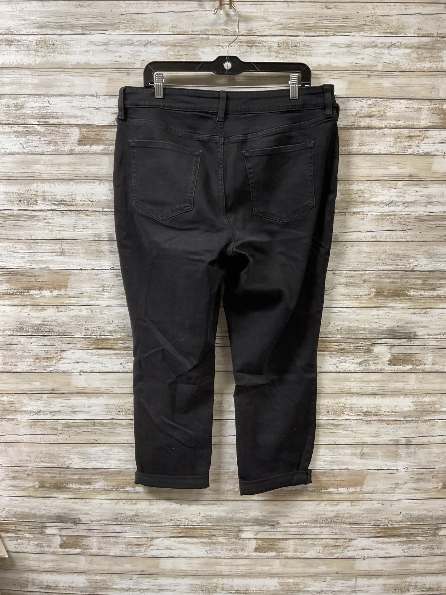 Jeans Boyfriend By St Johns Bay In Black Denim, Size:16