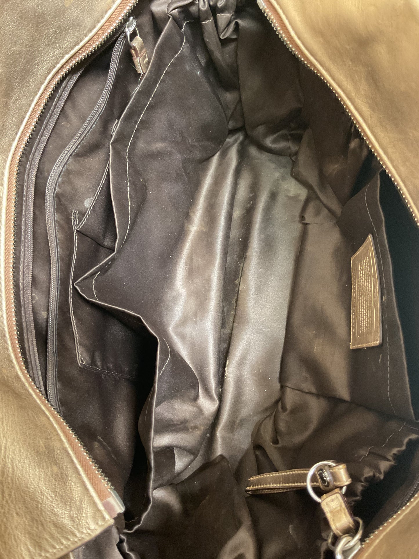 Tote Designer By Coach In Gold, Size:Large