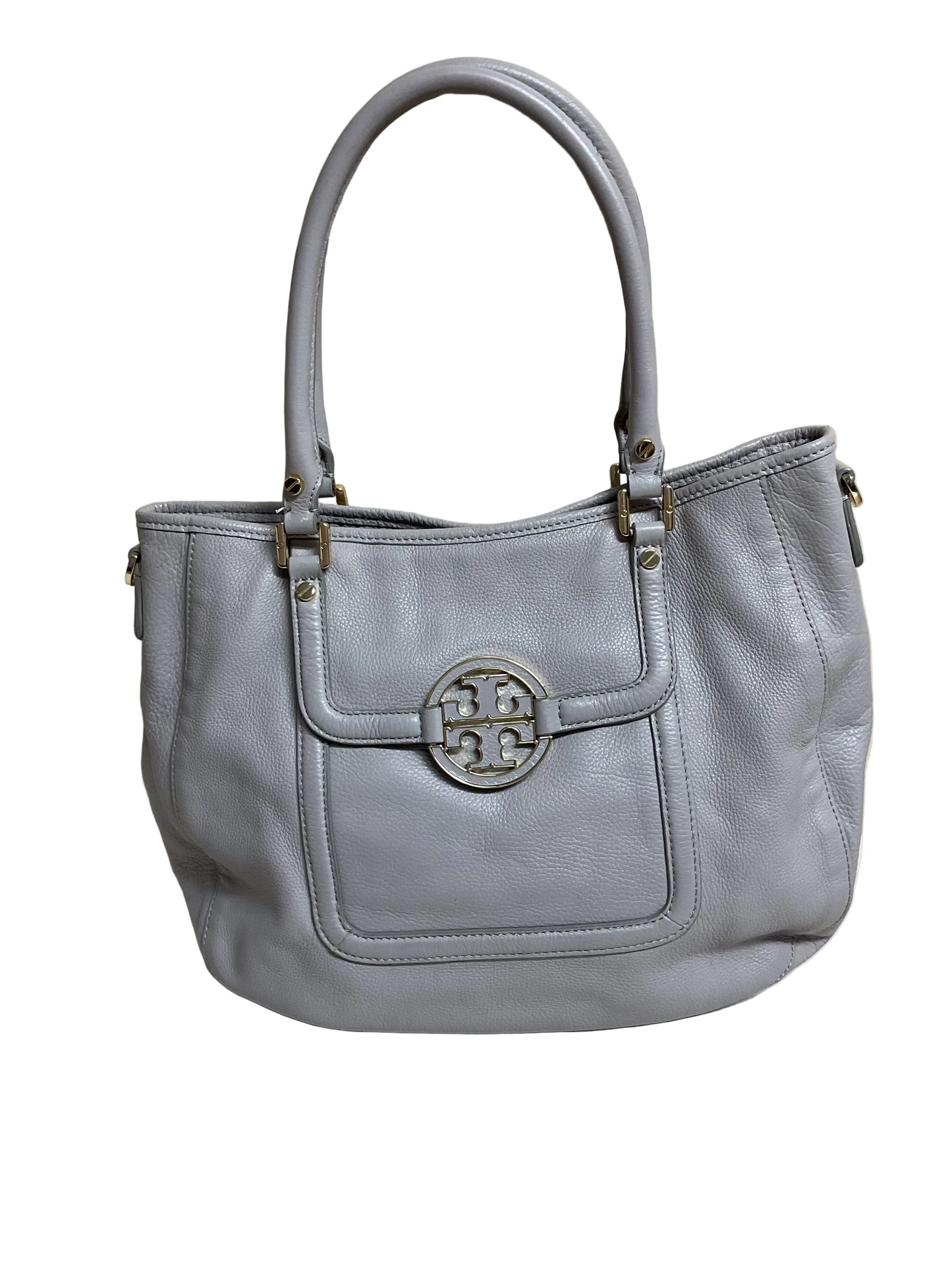 Handbag Designer By Tory Burch In Grey, Size:Medium