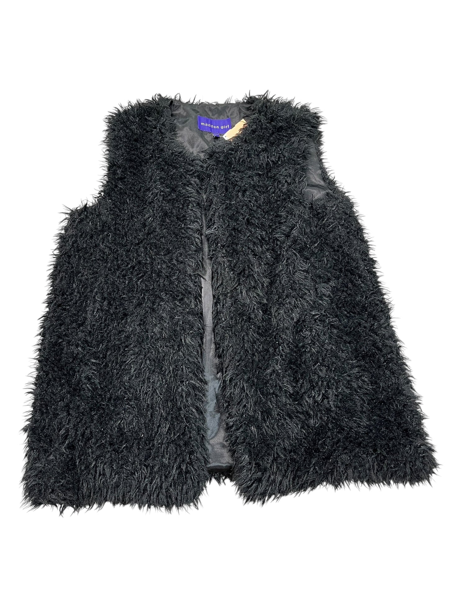 Vest Faux Fur & Sherpa By Madden Girl In Black, Size:L