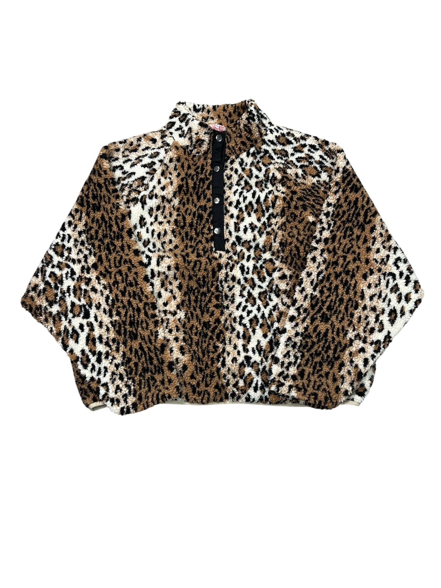 Jacket Faux Fur & Sherpa By Entro In Animal Print, Size:L