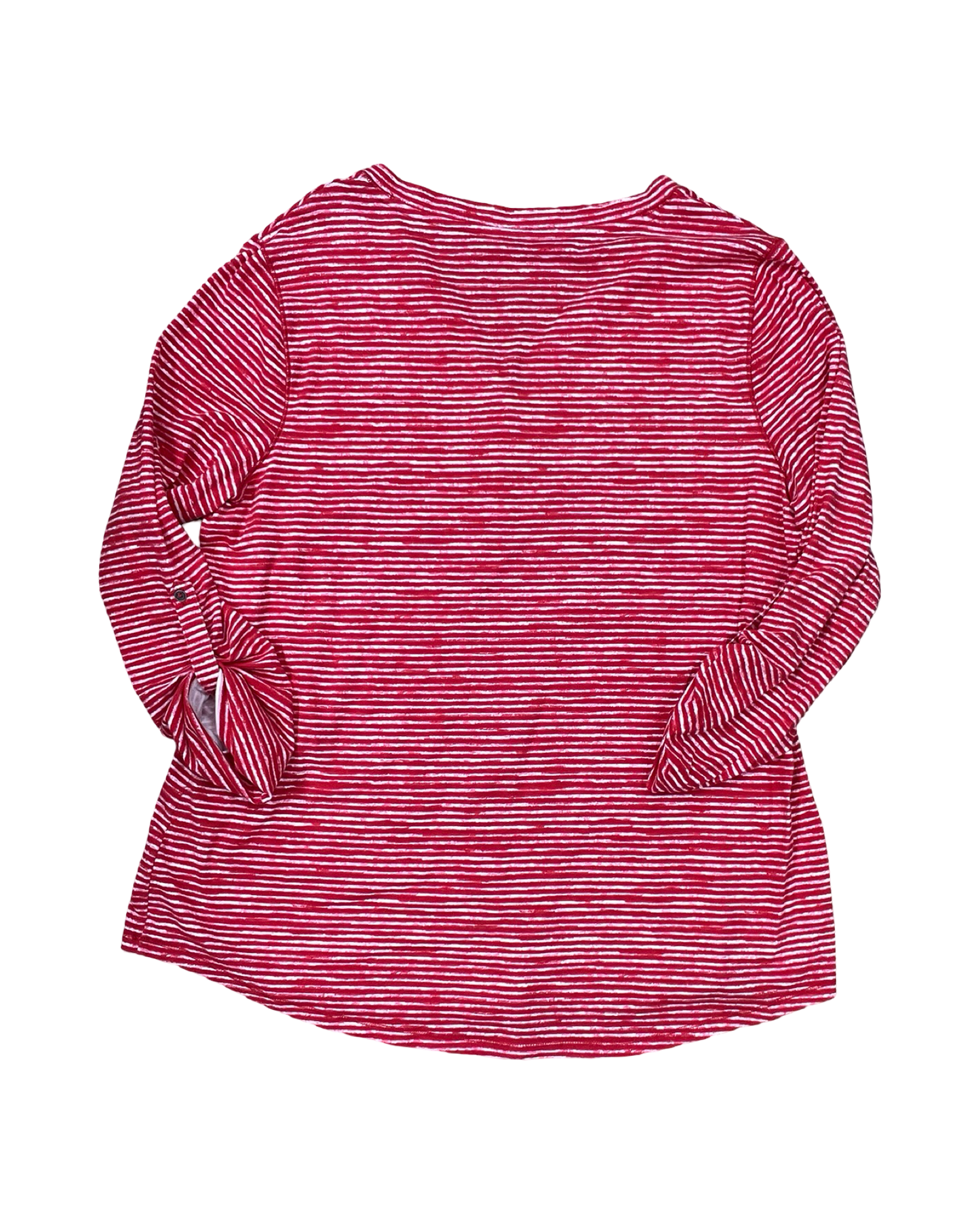 Top 3/4 Sleeve By Relativity In Red & White, Size:Xl