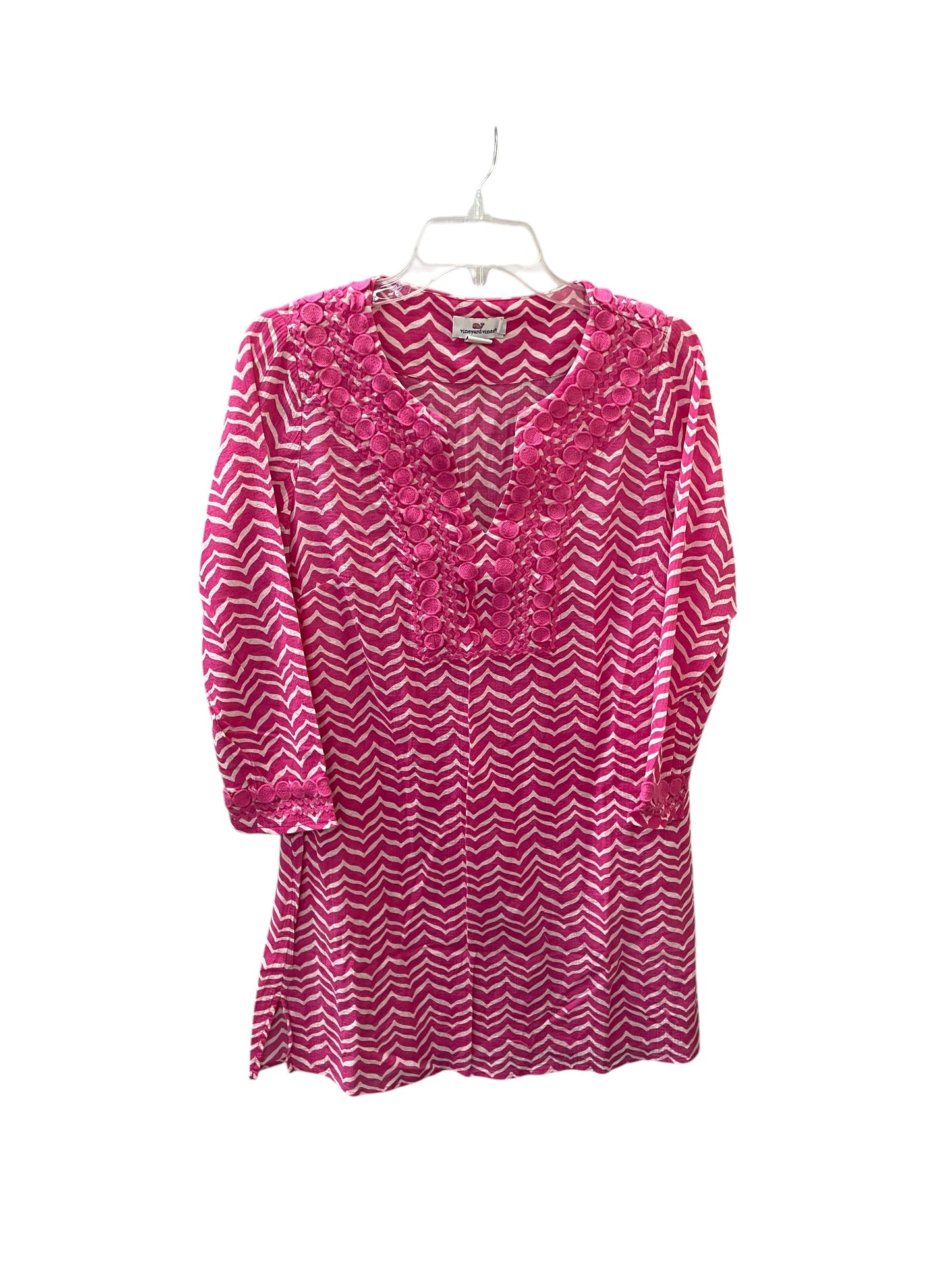 Dress Casual Short By Vineyard Vines In Pink & White, Size:Xs