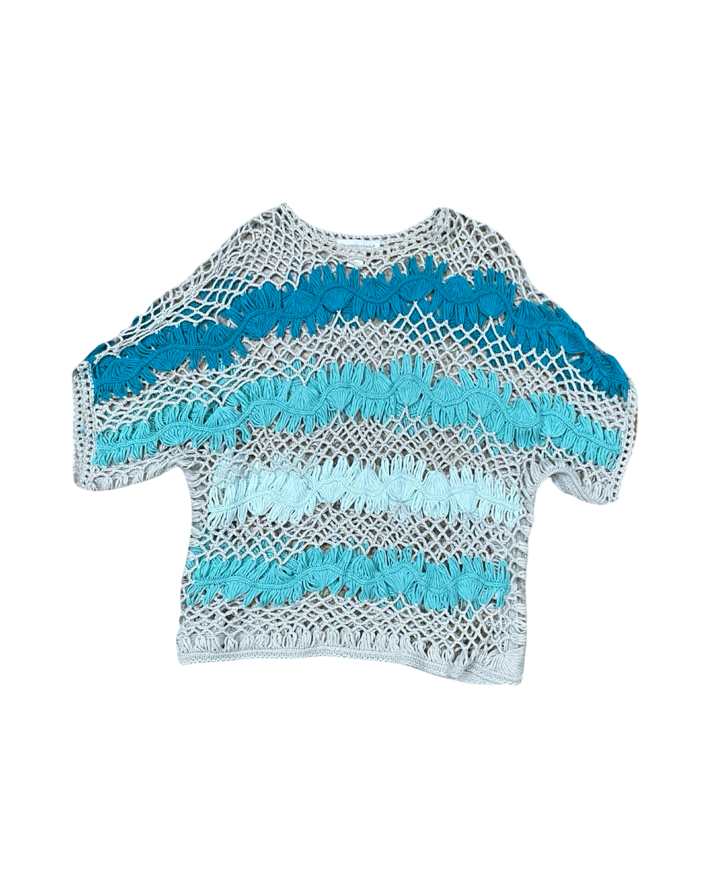 Top Ss By Christopher And Banks In Blue & Cream, Size:L