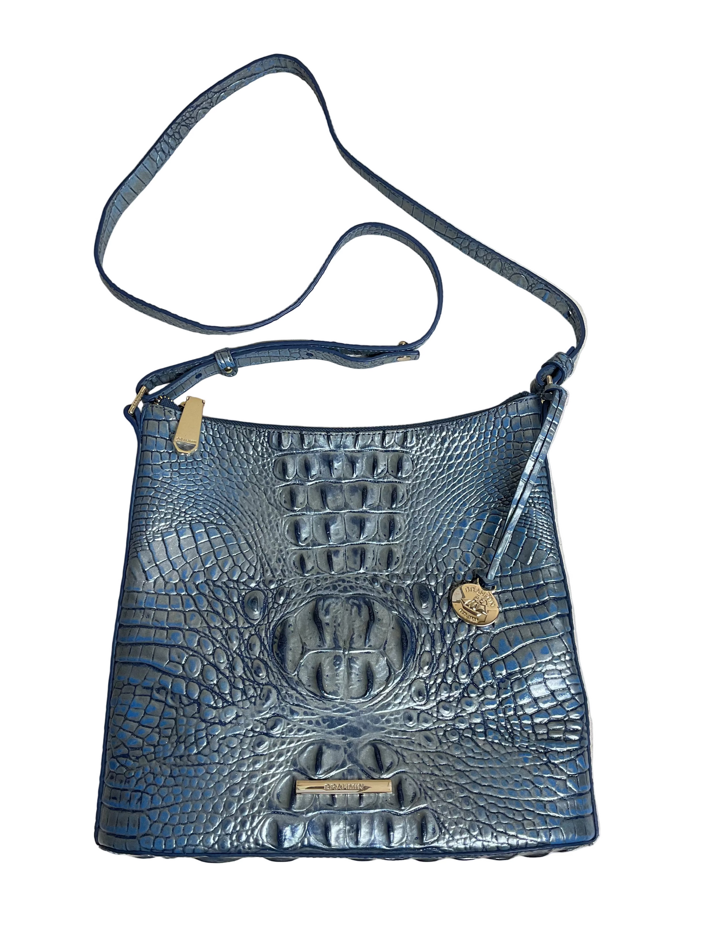 Handbag Designer By Brahmin In Blue, Size:Medium