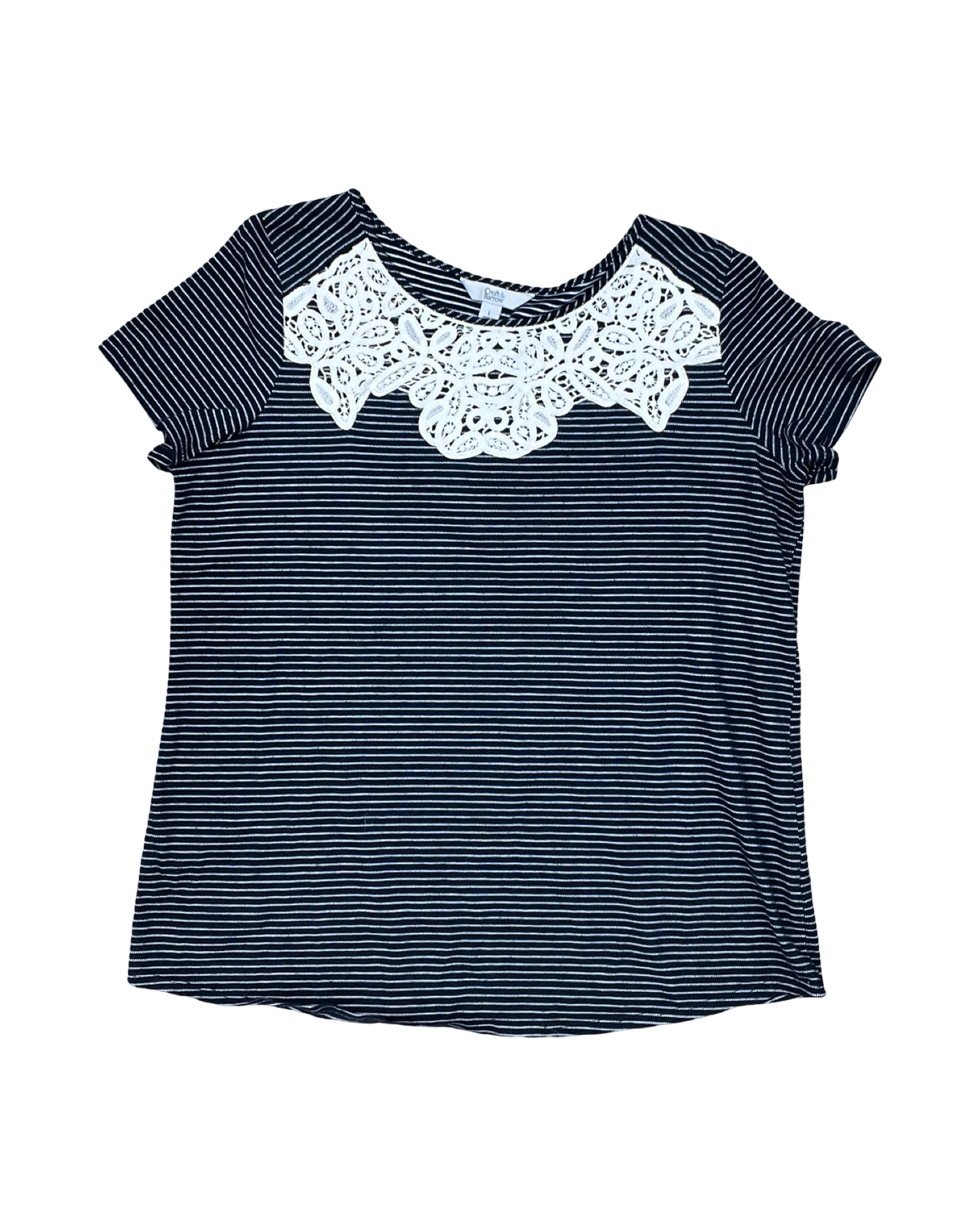 Top Ss By Croft And Barrow In Blue & White, Size:L