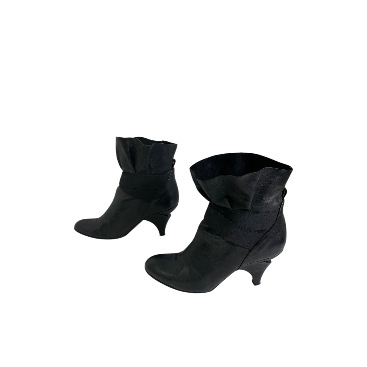 Boots Ankle Heels By Vero Cuoio In Black, Size:6.5