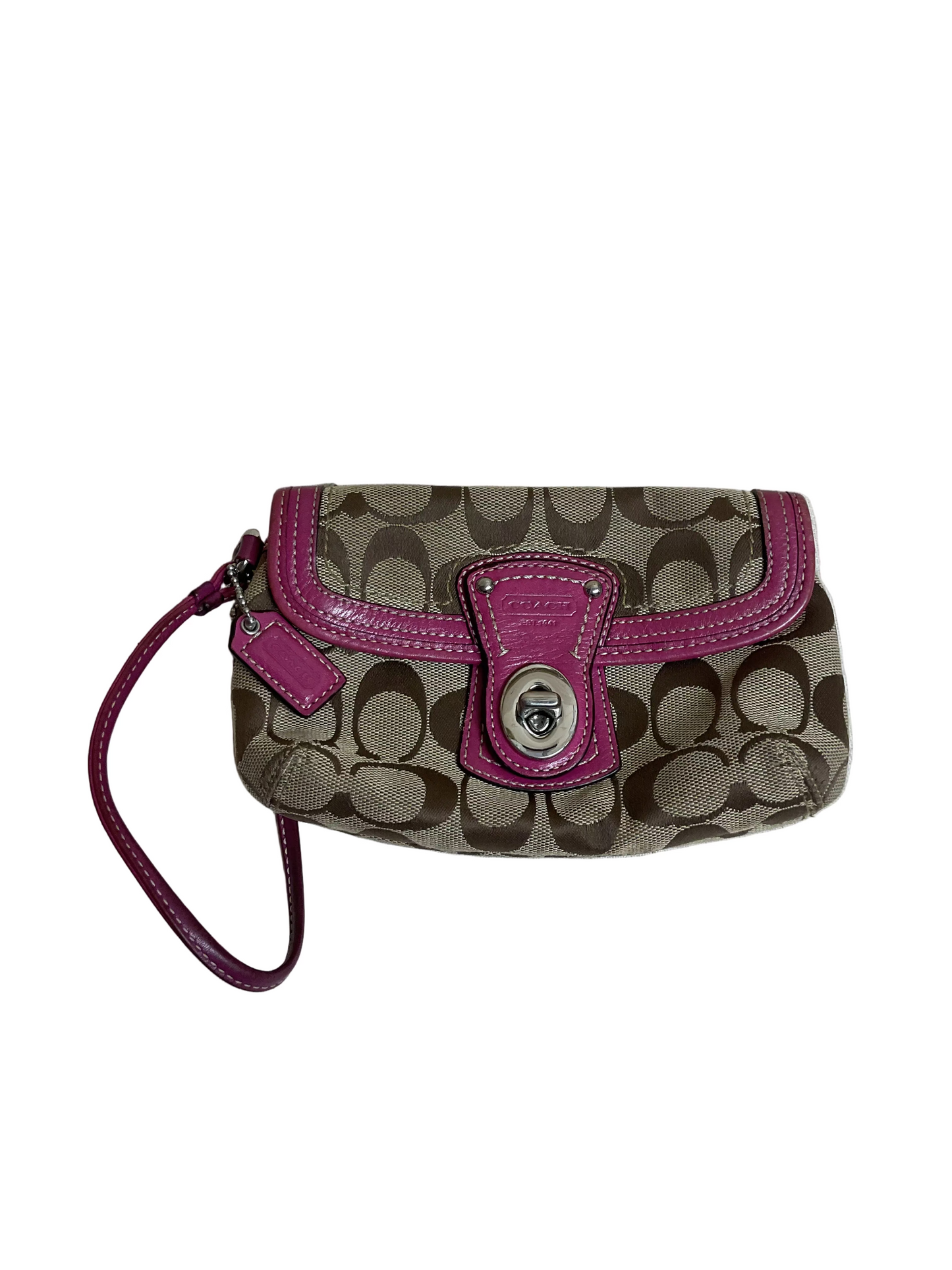 Wristlet Designer By Coach In Brown & Pink, Size:Medium