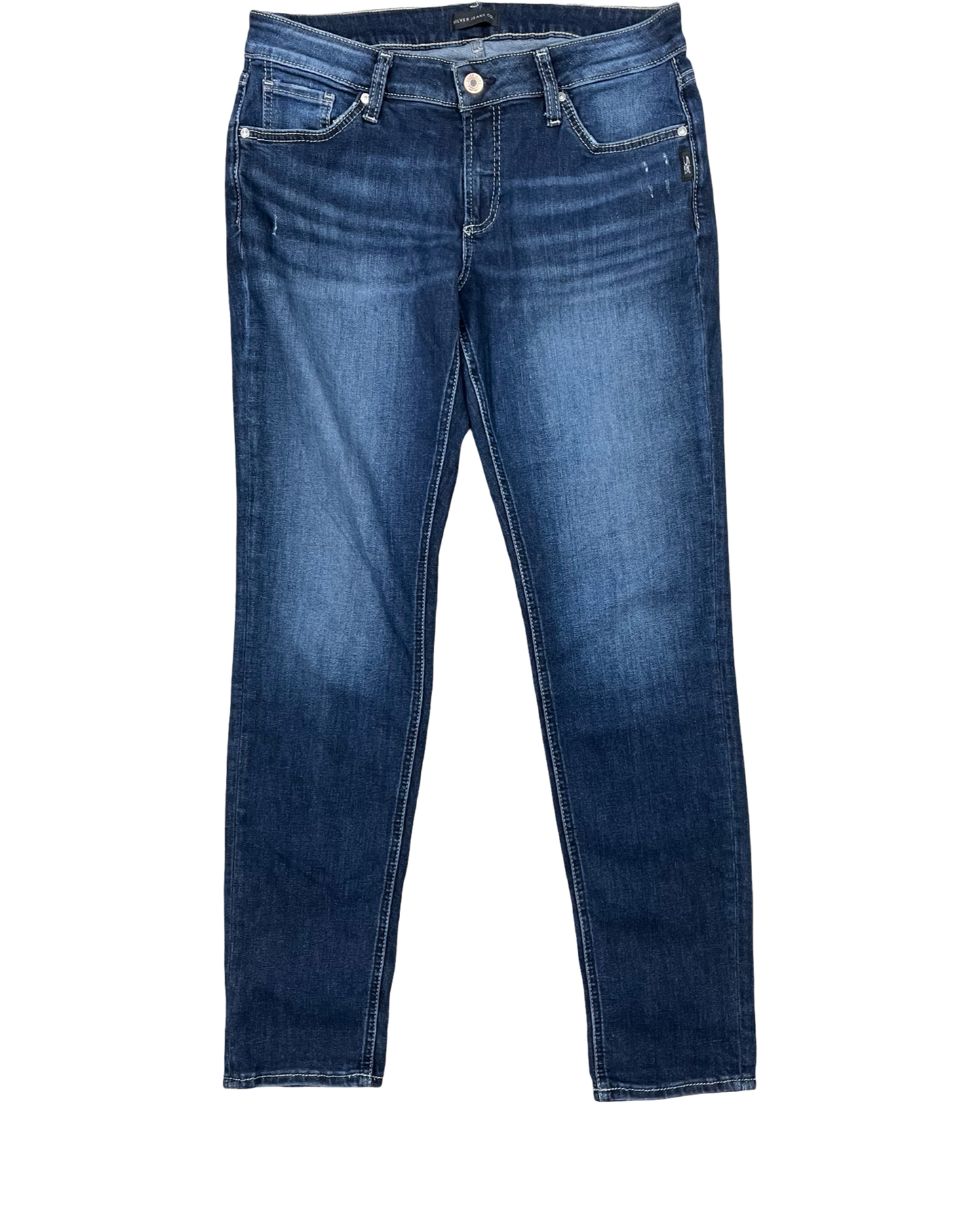 Jeans Boyfriend By Silver In Blue Denim, Size:12