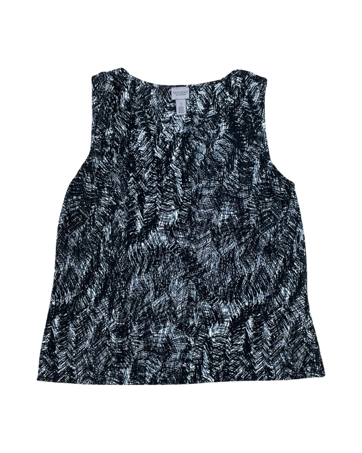 Top Sleeveless By Chicos In Black, Size:M