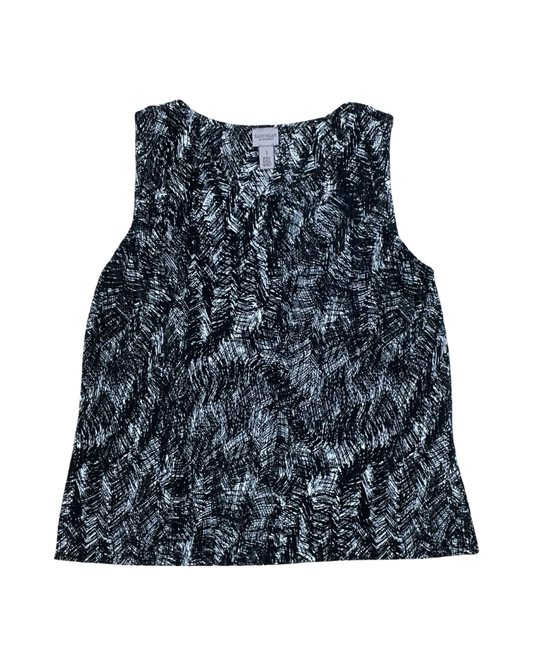 Top Sleeveless By Chicos In Black, Size:M