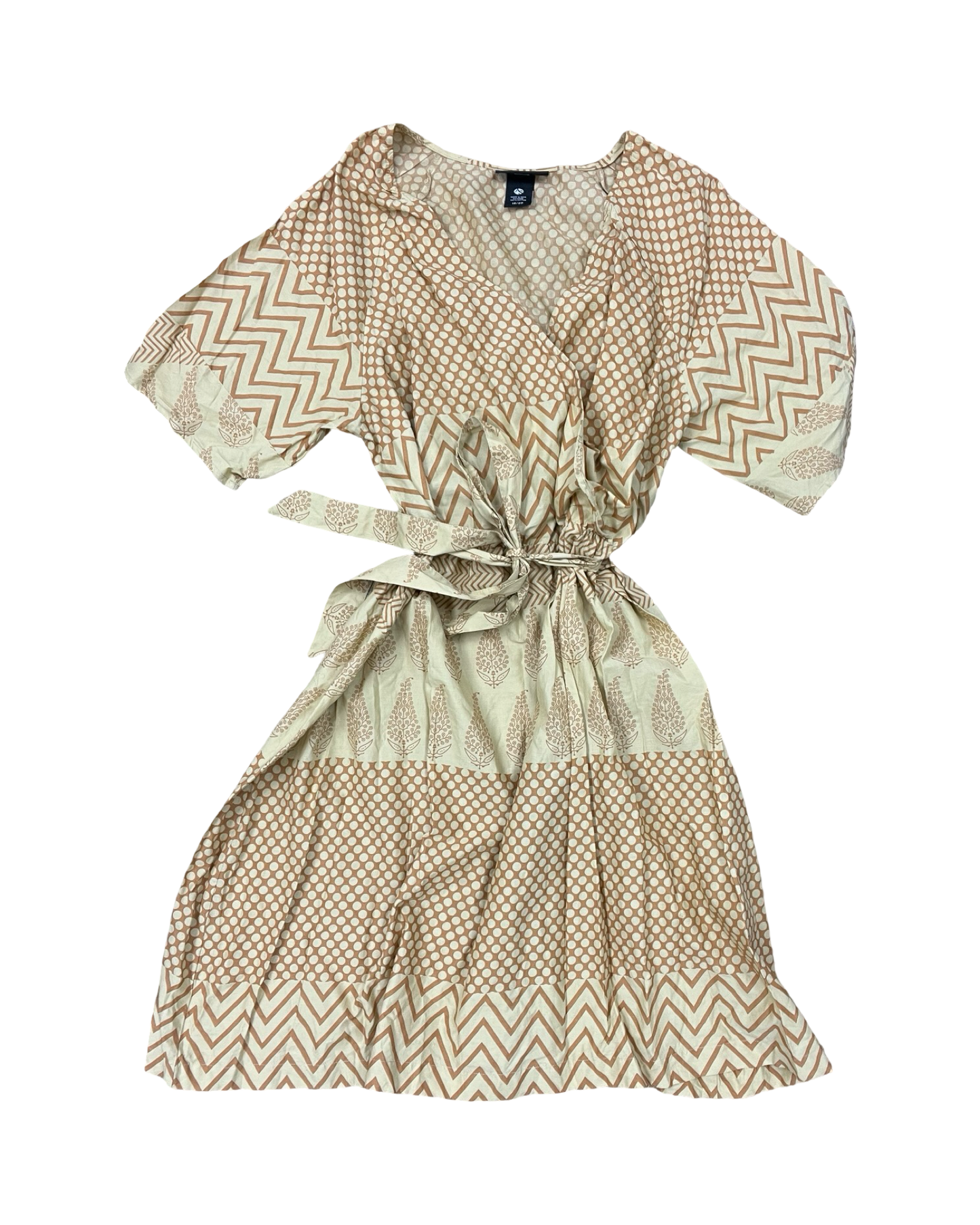 Dress Casual Midi By Ashley Stewart In Tan & Yellow, Size:1X