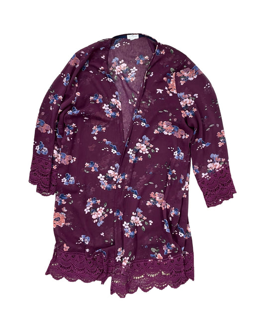 Cardigan By Mason & Belle In Maroon, Size:Xl