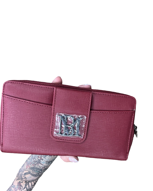 Wallet By Badgley Mischka In Maroon, Size:Medium