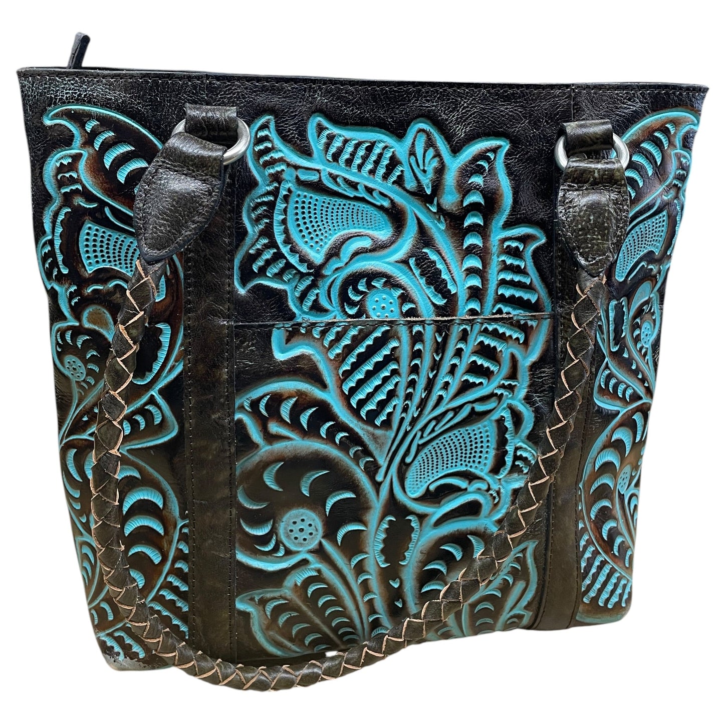 Handbag Designer By Patricia Nash In Blue & Brown, Size:Large