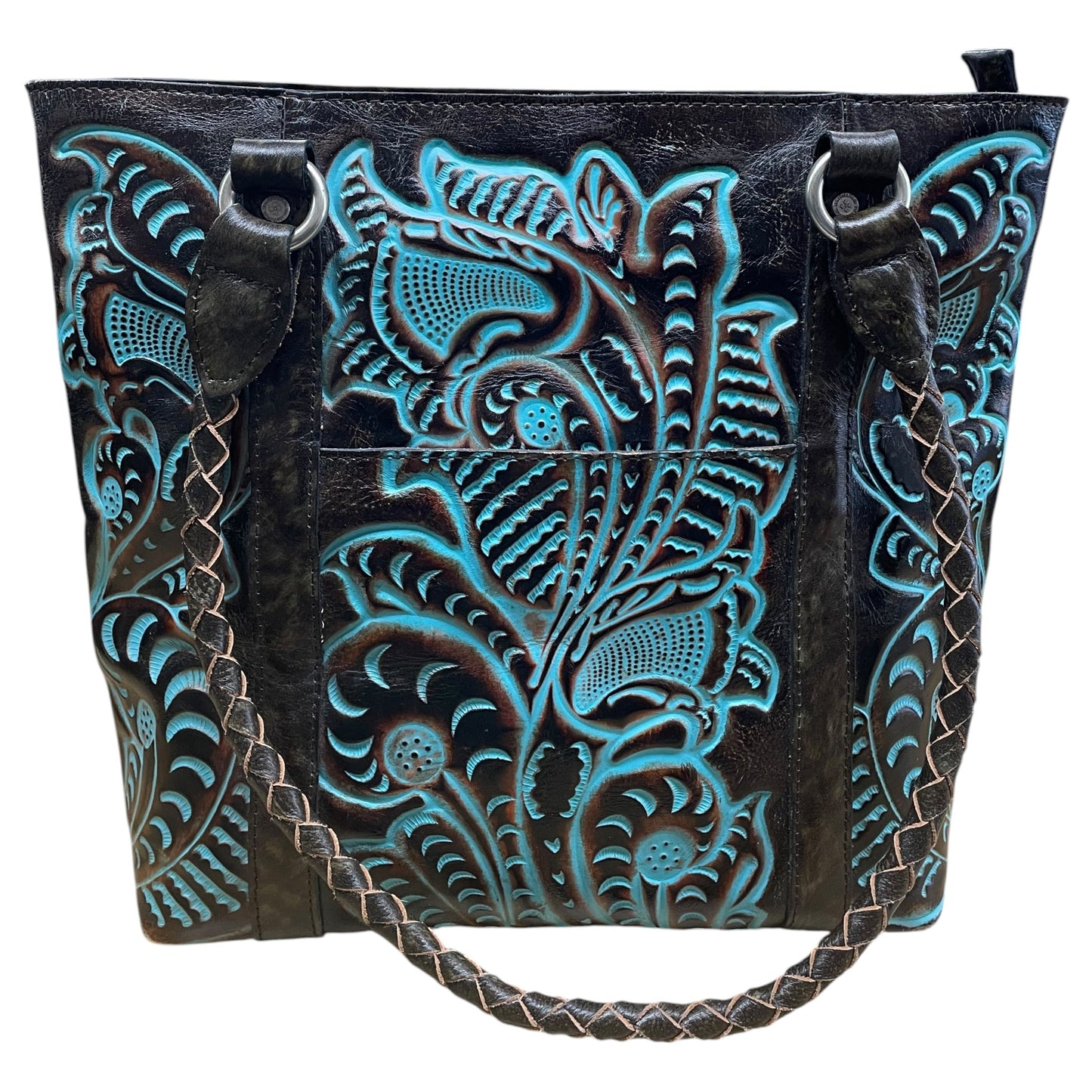 Handbag Designer By Patricia Nash In Blue & Brown, Size:Large