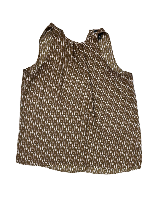 Top Sleeveless By Worthington In Brown & Tan, Size:M