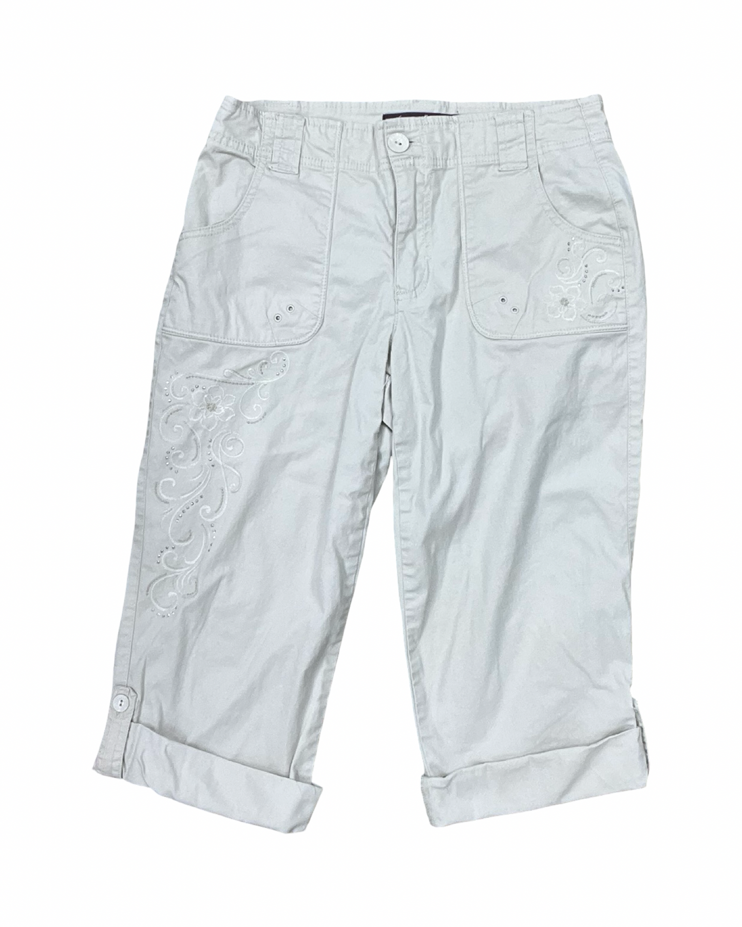 Pants Cropped By Gloria Vanderbilt In Cream, Size:6