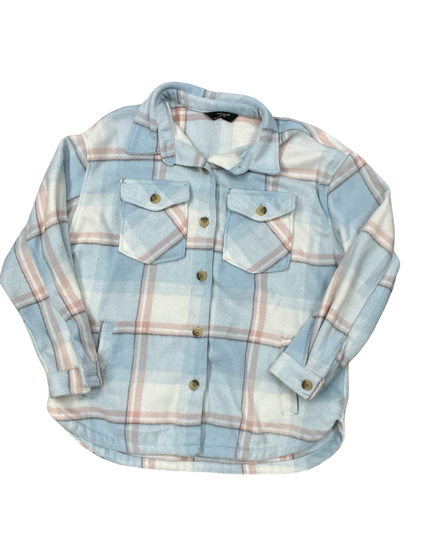 Jacket Shirt By Members Mark In Blue & Pink, Size:L
