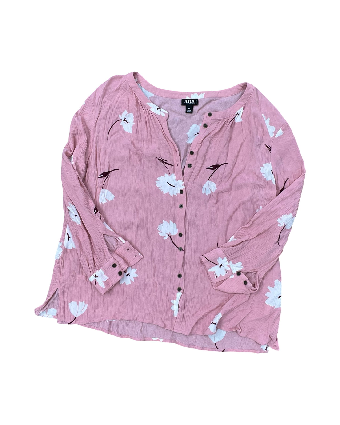 Top 3/4 Sleeve By Ana In Pink, Size:Lp