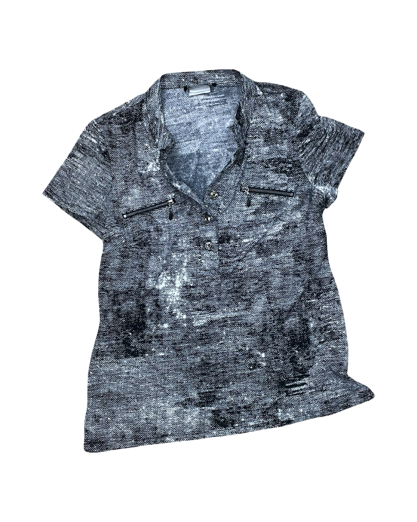 Top Ss By Clothes Mentor In Black & White, Size:M