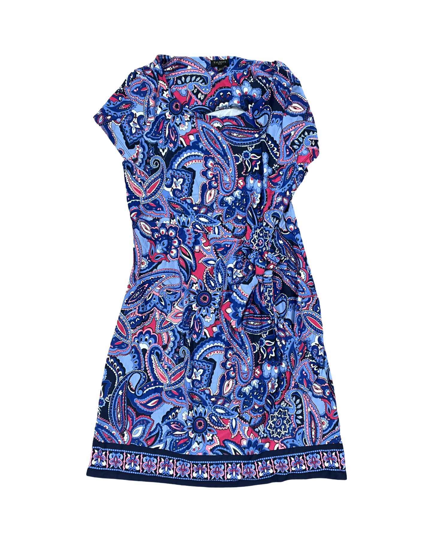 Dress Work By Talbots In Blue & Pink, Size:Lp