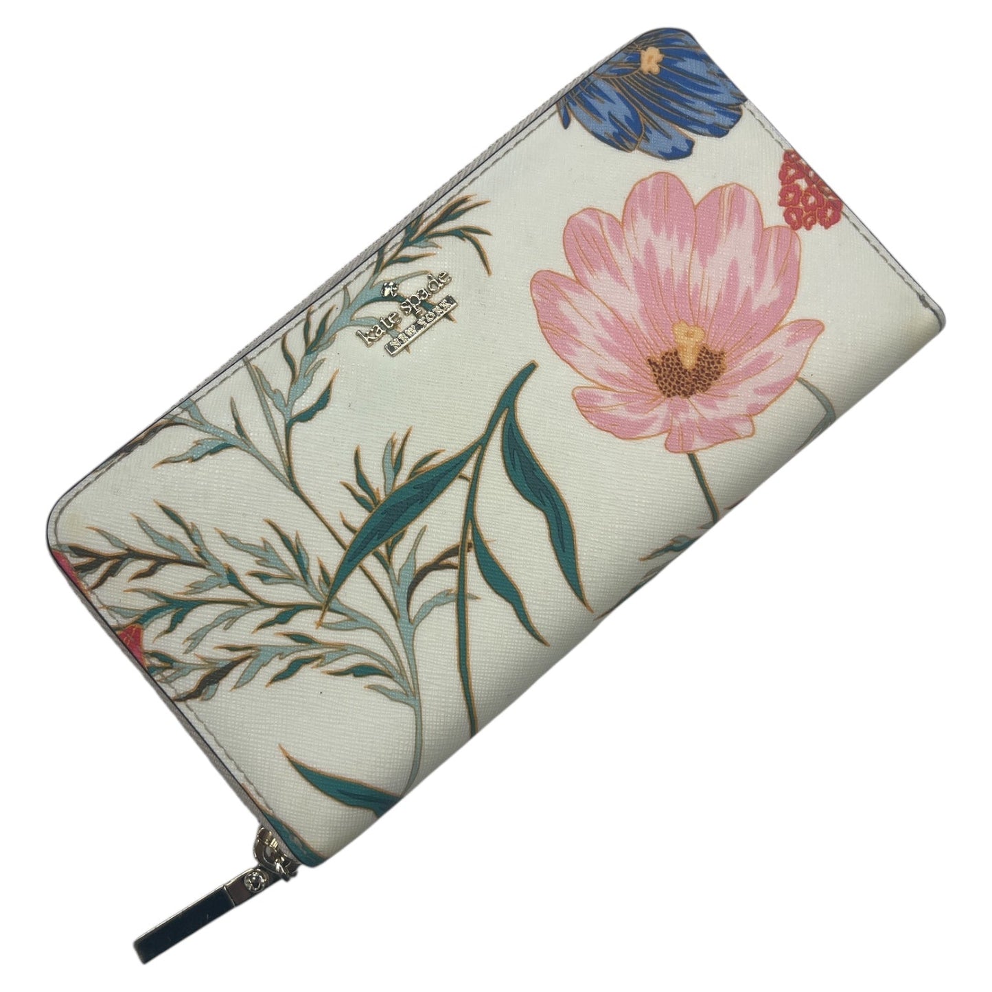 Wallet Designer By Kate Spade In Green Floral, Size:Medium