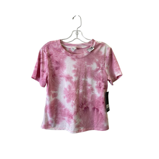 Athletic Top Ss By 90 Degrees By Reflex In Pink & White, Size:S