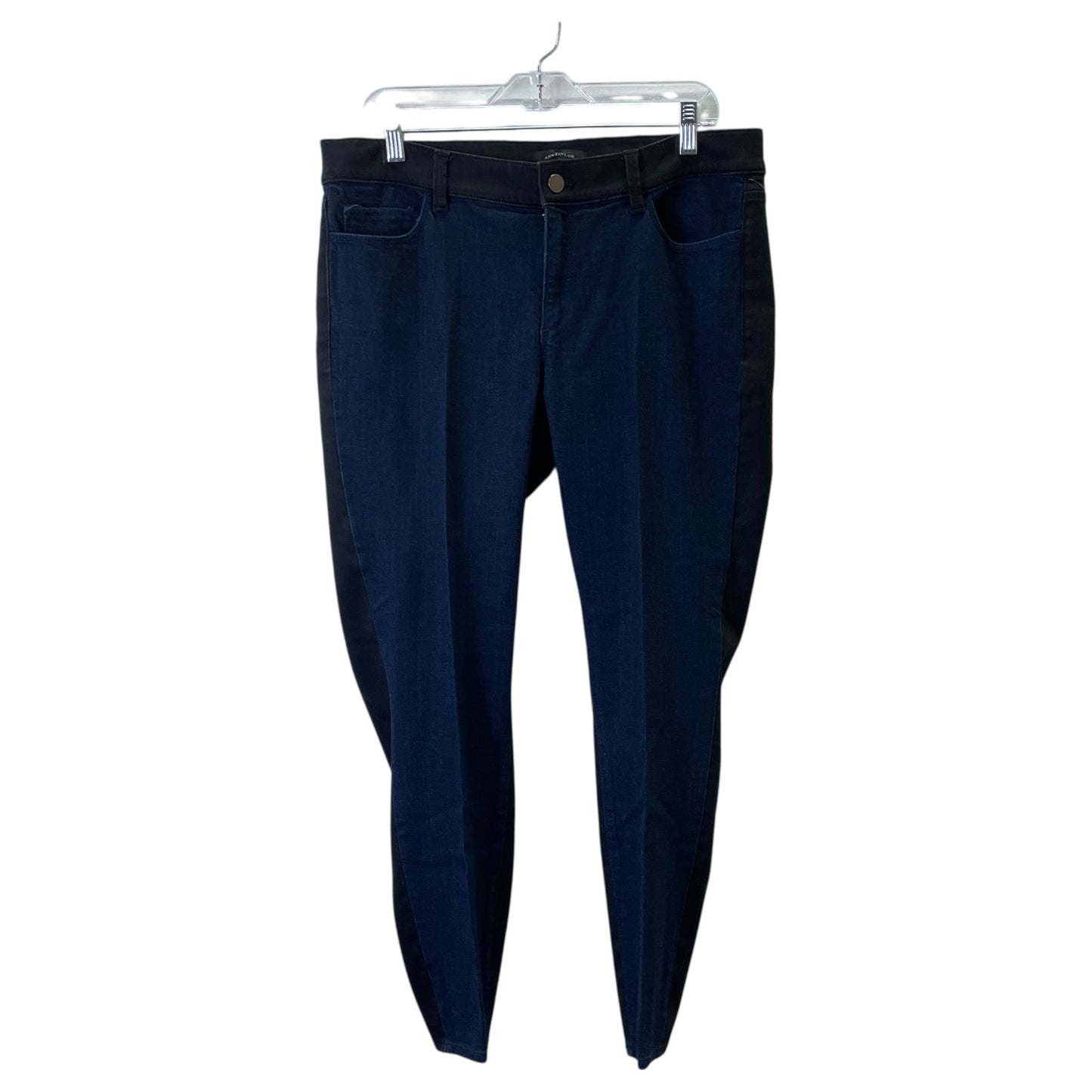 Jeans Skinny By Ann Taylor In Black & Blue, Size:12