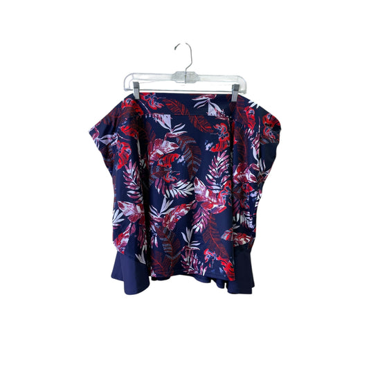 Athletic Skort By Coral Bay In Blue & Red, Size:3X