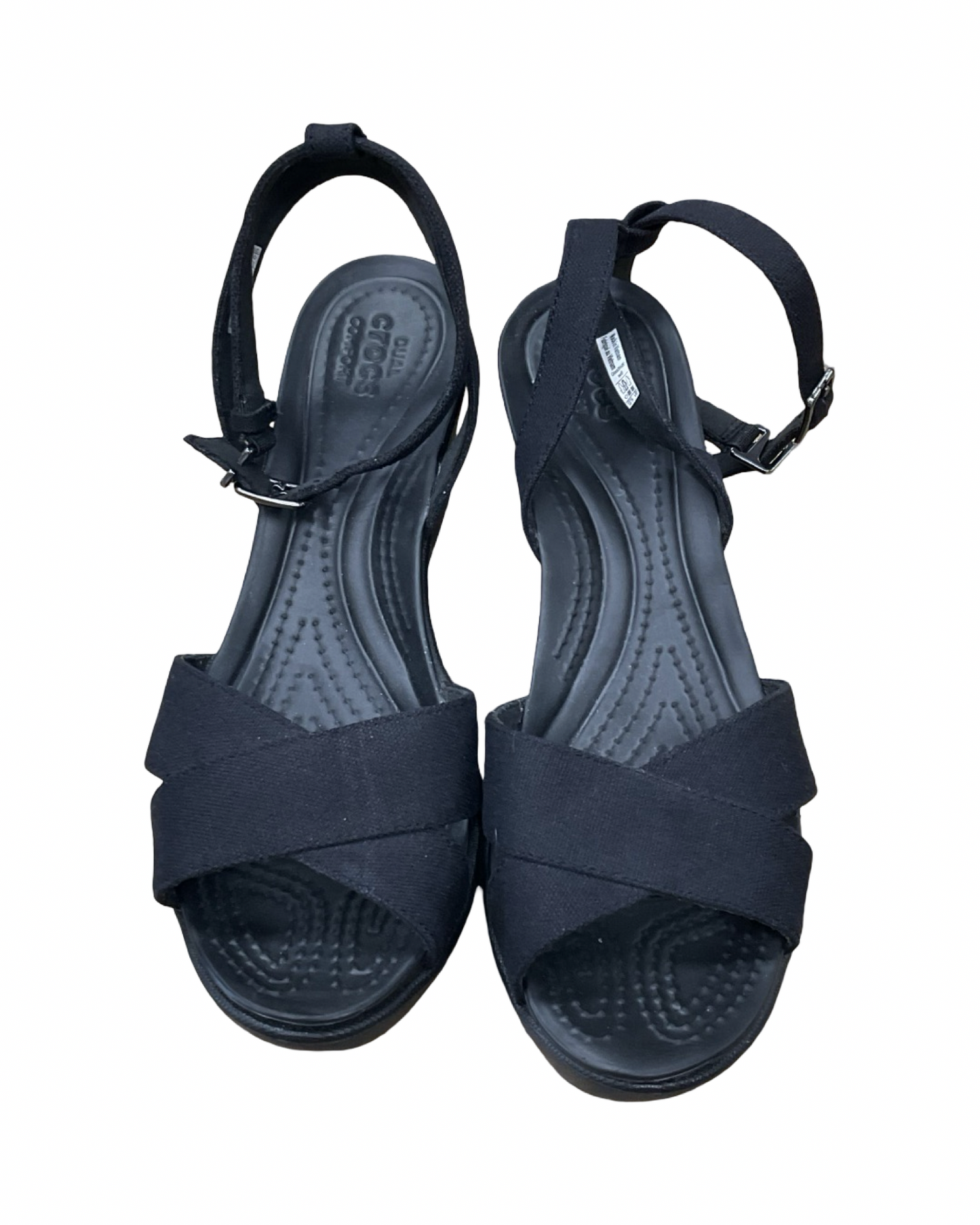 Sandals Heels Wedge By Crocs In Black, Size:8