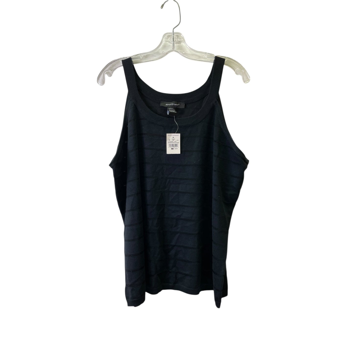 Top Sleeveless Basic By Ashley Stewart In Black, Size:2X