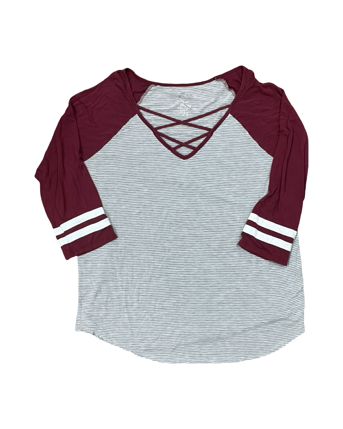 Top Ls By Maurices In Grey & White, Size:Xl