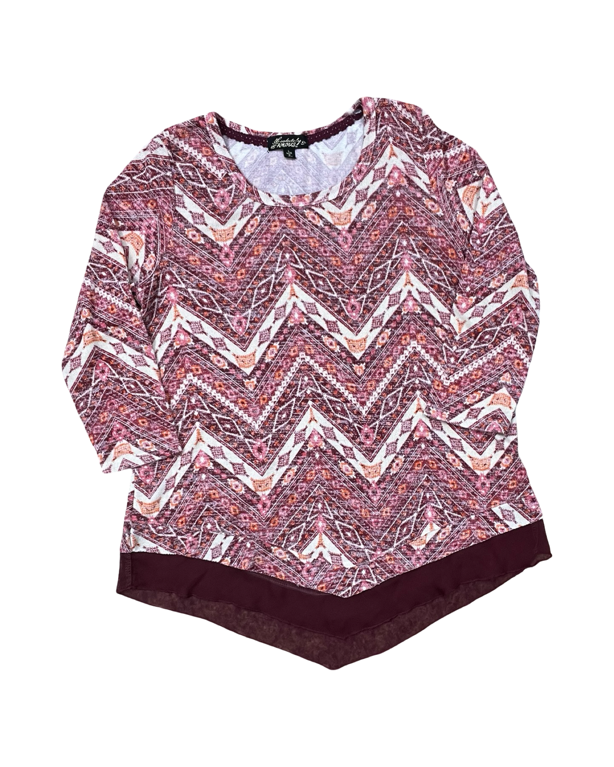 Top Ls By Absolutely Famous In Maroon, Size:L