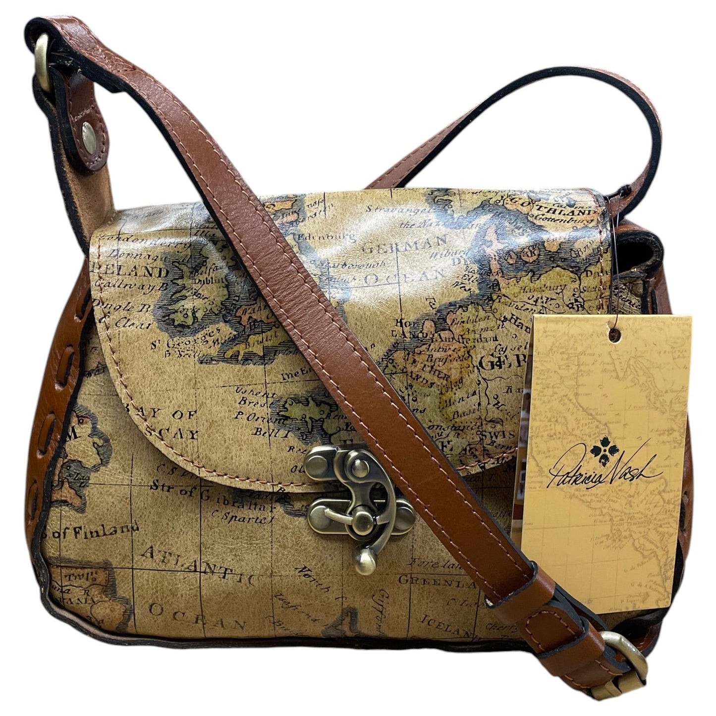 Crossbody Designer By Patricia Nash In Brown & Tan, Size:Small