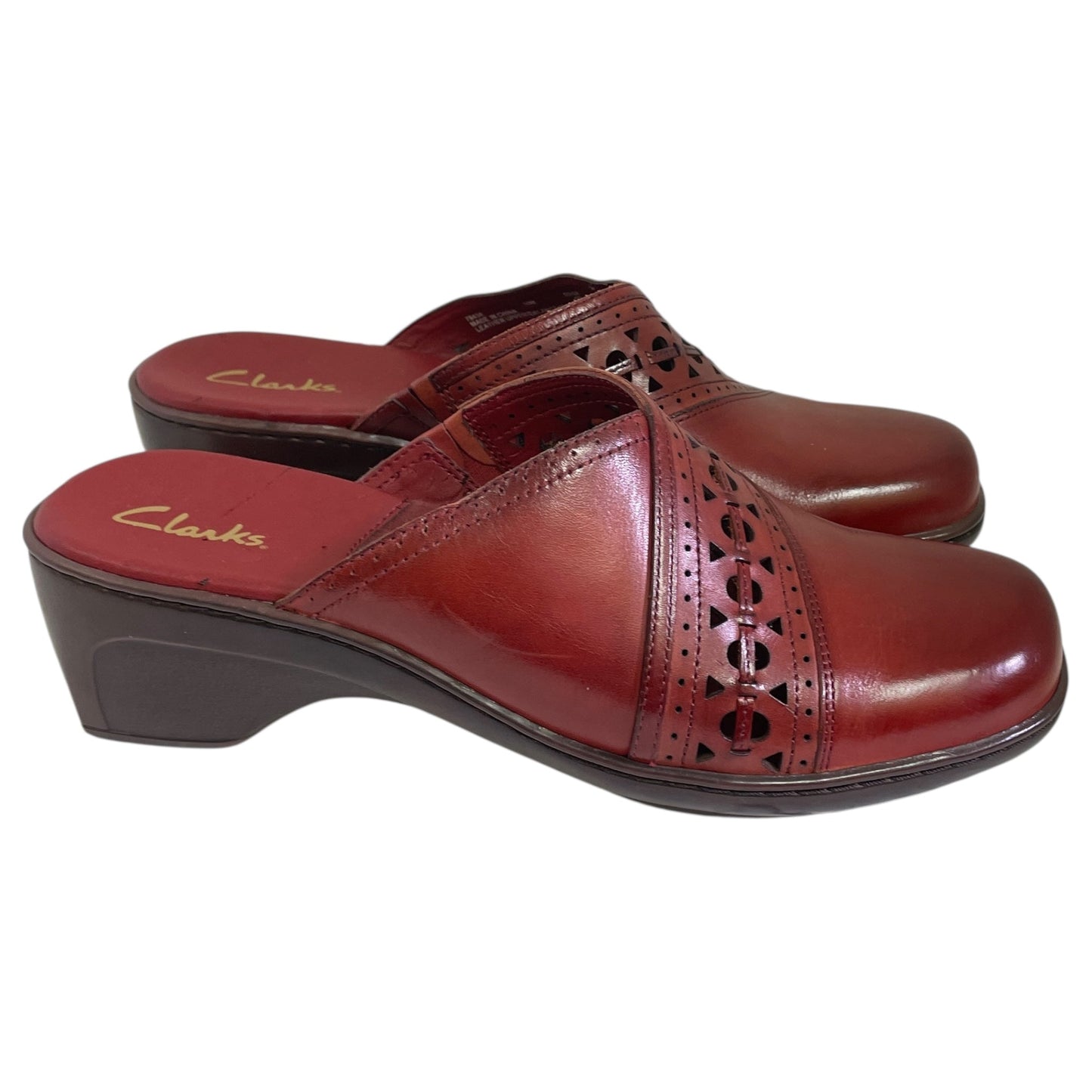Shoes Heels Block By Clarks In Red, Size:10