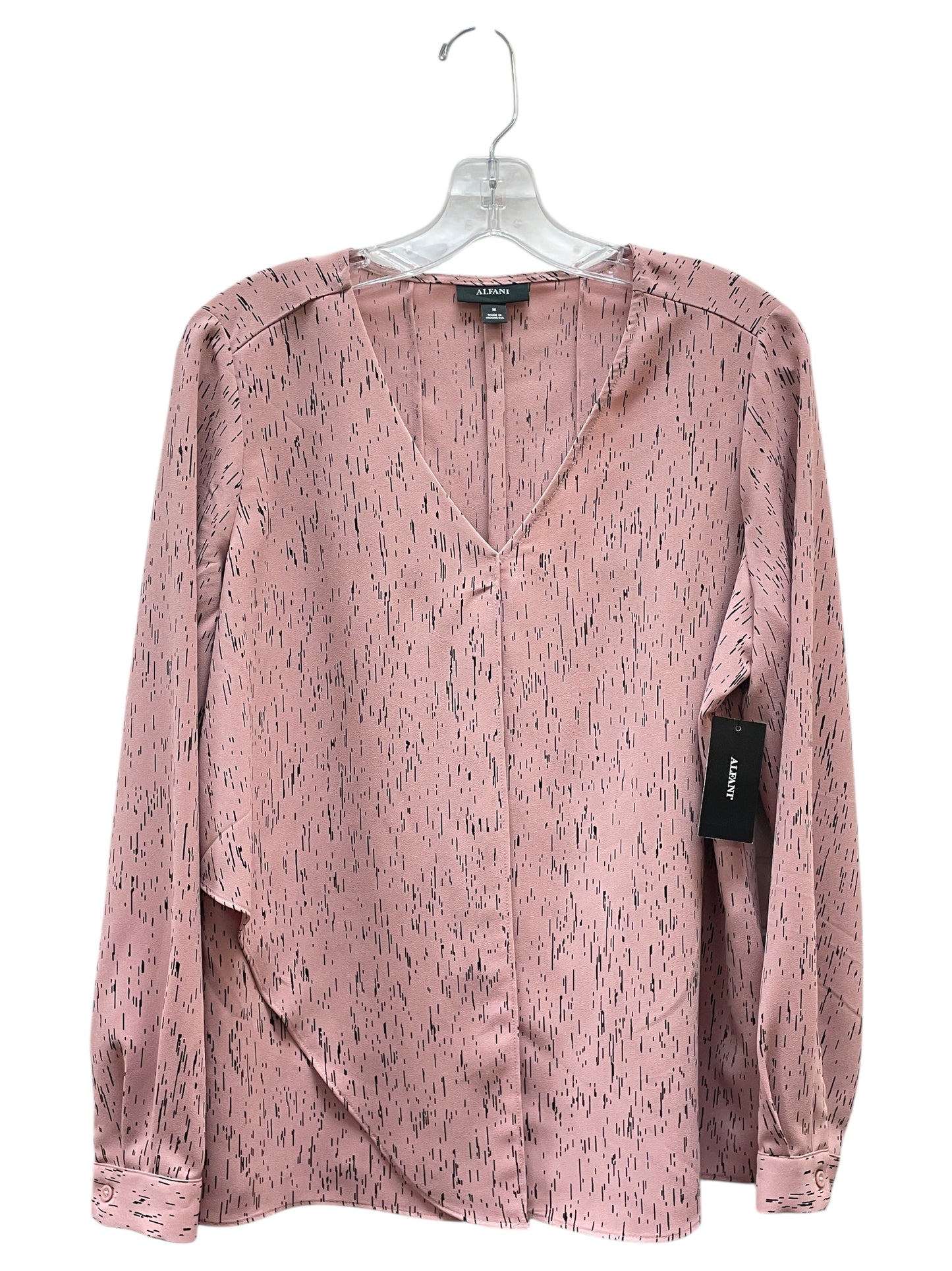 Blouse Ls By Alfani In Black & Pink, Size:M