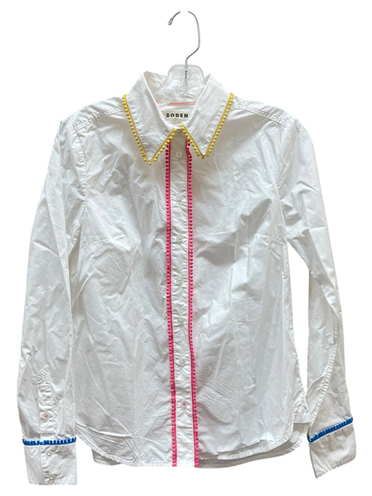 Blouse Ls By Boden In White, Size:S