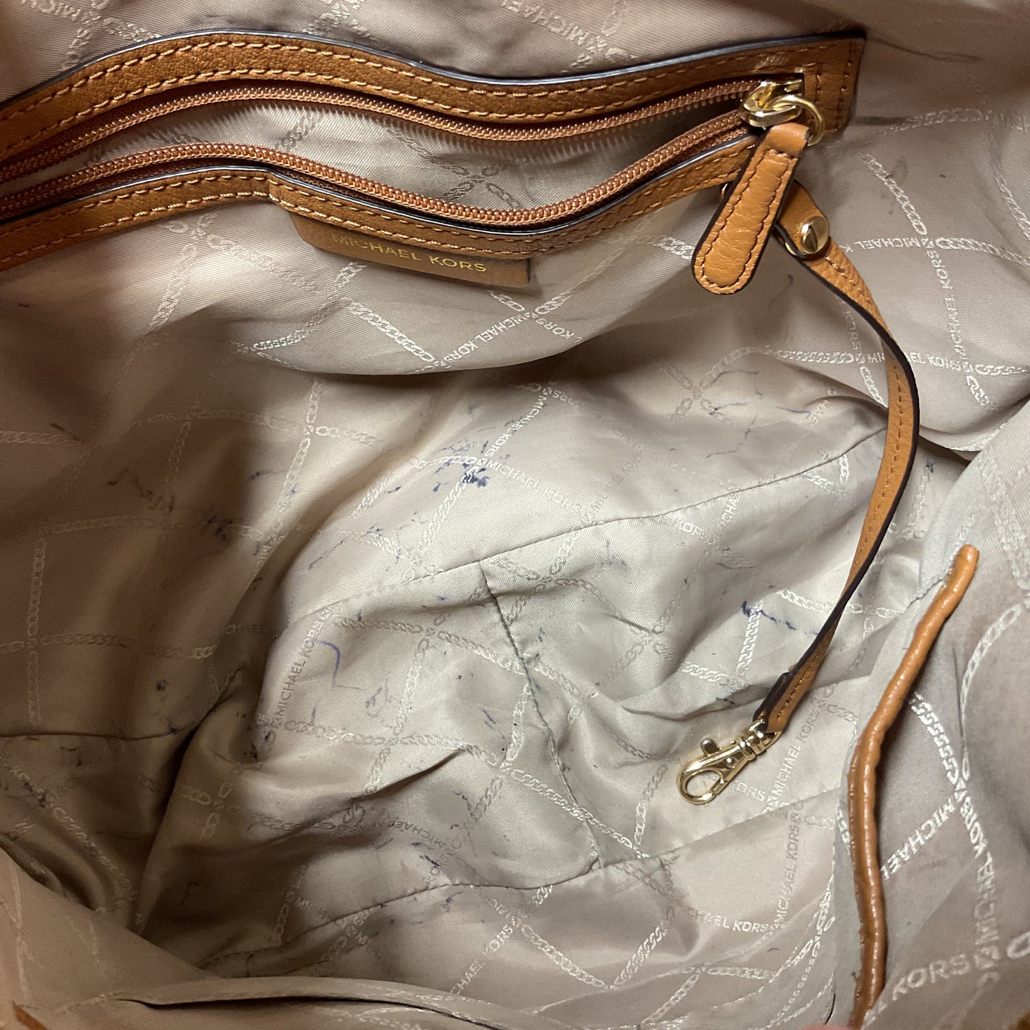 Handbag Designer By Michael Kors In Brown, Size:Large