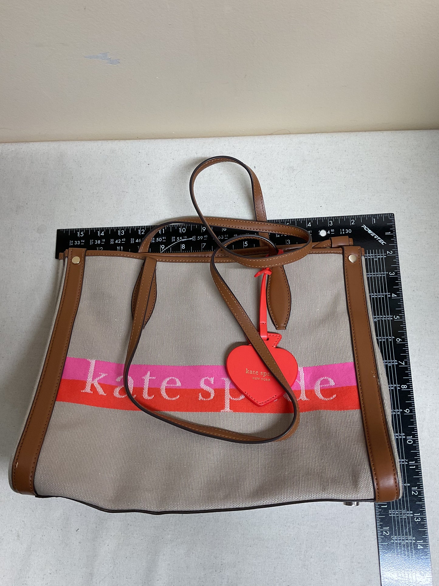 Handbag Designer By Kate Spade In Brown & Pink, Size:Medium