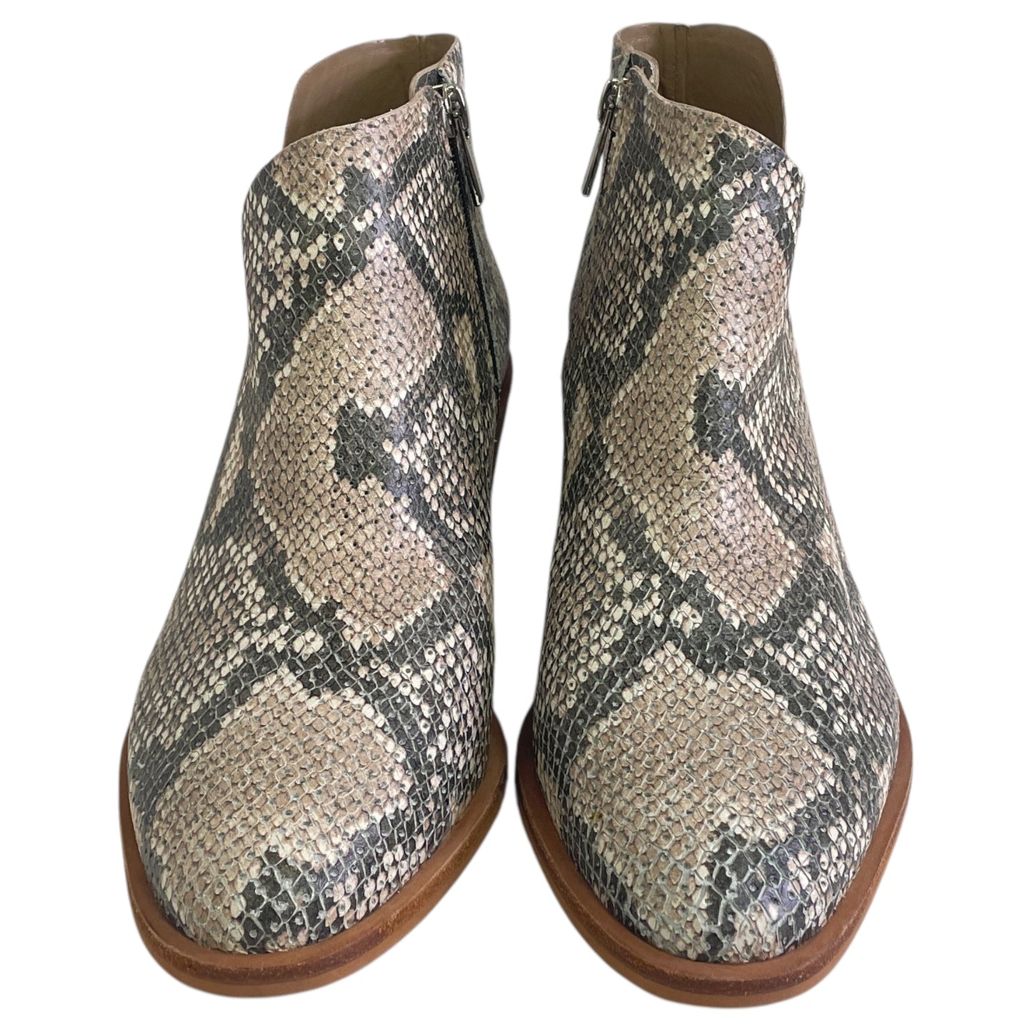 Boots Ankle Flats By Vince Camuto In Snakeskin Print, Size:8
