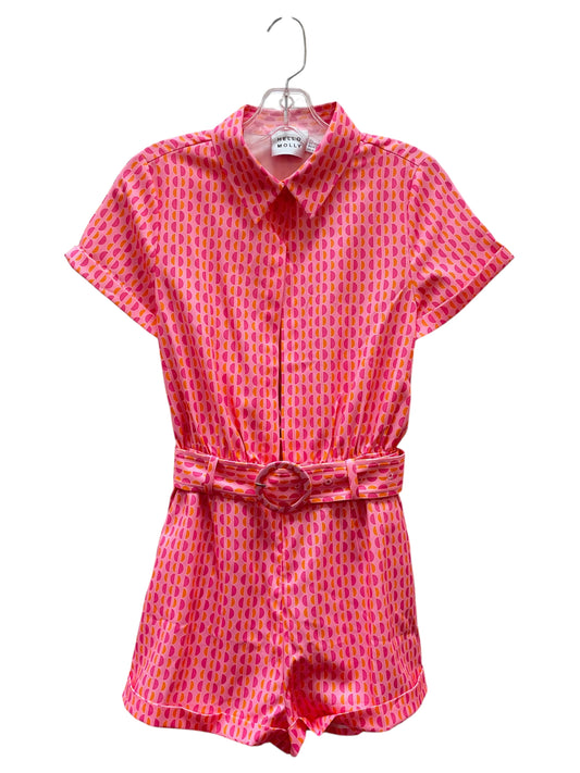 Romper By Hello Molly In Orange & Pink, Size:Xs
