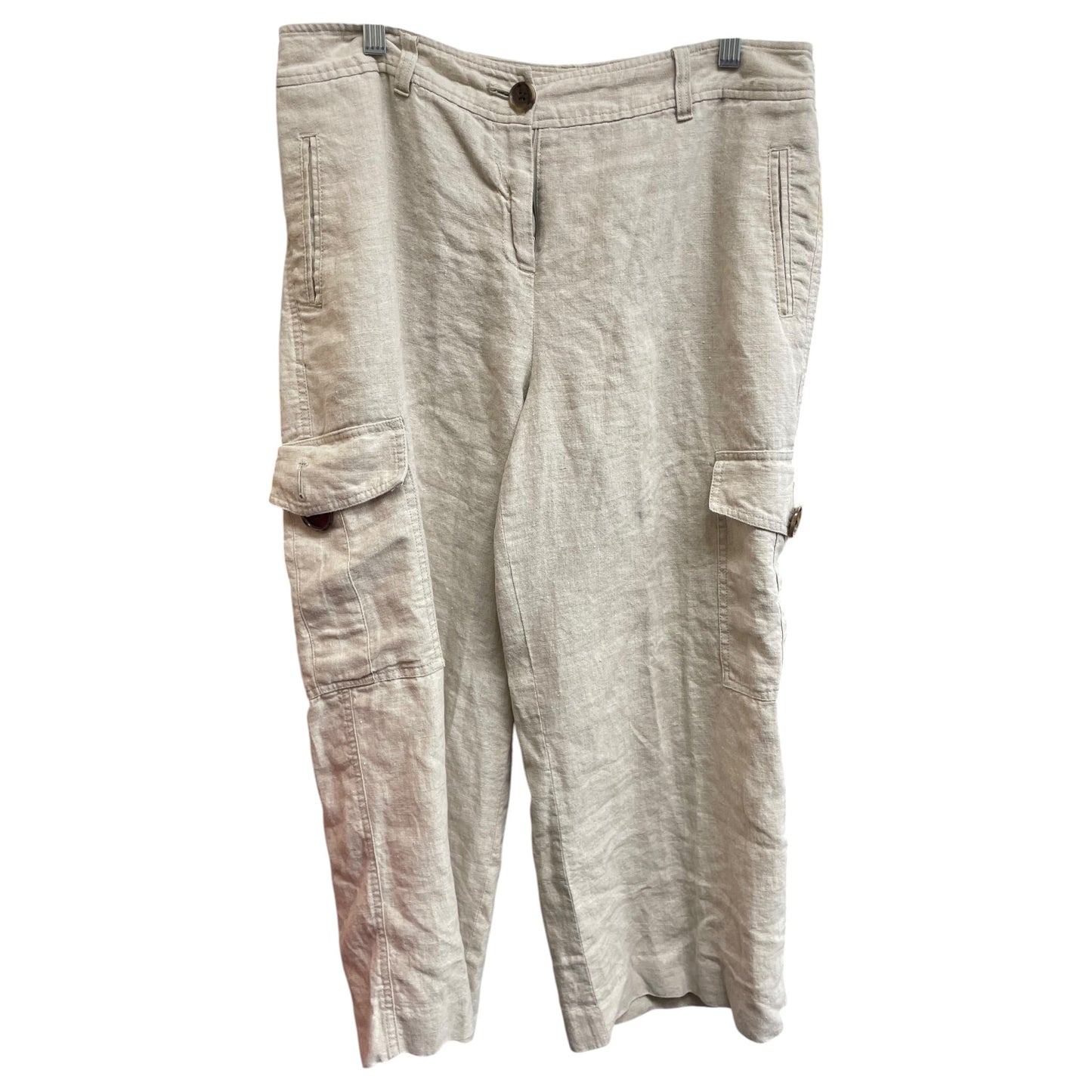 Pants Linen By Anne Klein In Tan, Size:12